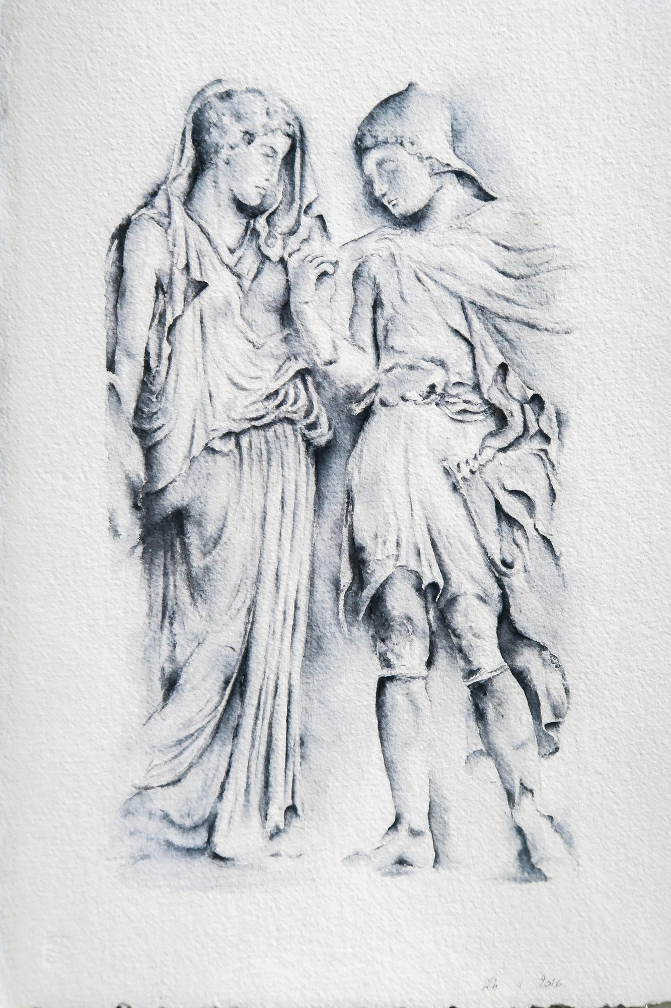 Bas-relief antique — grisaille